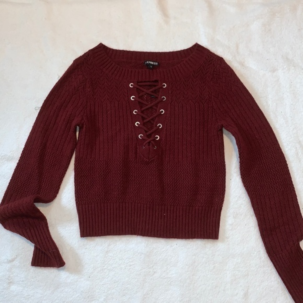 Express burgundy kint sweater